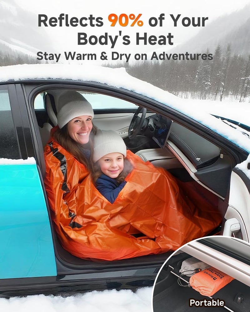 Rocalt Emergency Sleeping Bag | Ultralight Mylar Emergency Blanket, Extra Thick Space Blanket, Waterproof & Portable Thermal Bivy Sack for Camping, Hiking, and Outdoor Adventures - Image 3